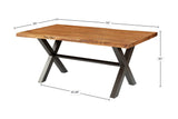 Wexford 70 in dining table dimensions in inches, 70 x 35 x 30 in