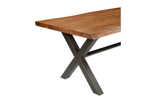 Wexford Live Edge Solid Acacia Dining Table - Wood Meets Iron