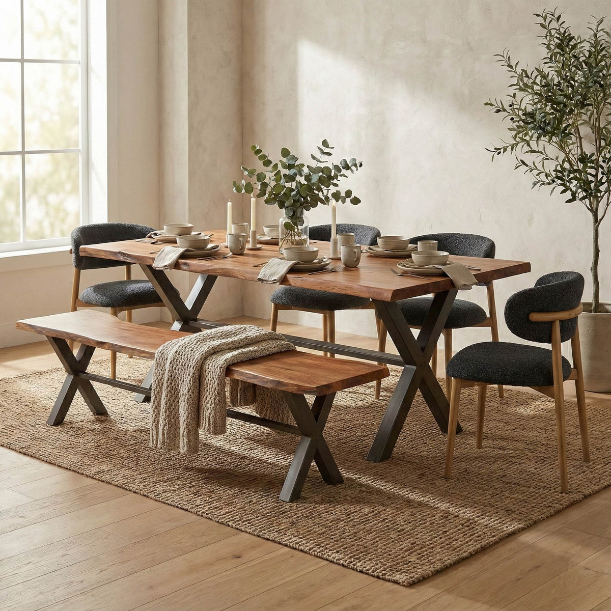 Wexford Live Edge Solid Acacia Dining Table