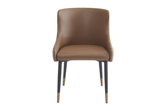 Wilkes Brown Faux Leather Dining Chair (Set of 2) - A Seat Made for Lingering