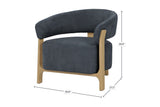Willoughby club chair dimensions: 28.8 in wide, 27.2 in deep, 26.6 in high