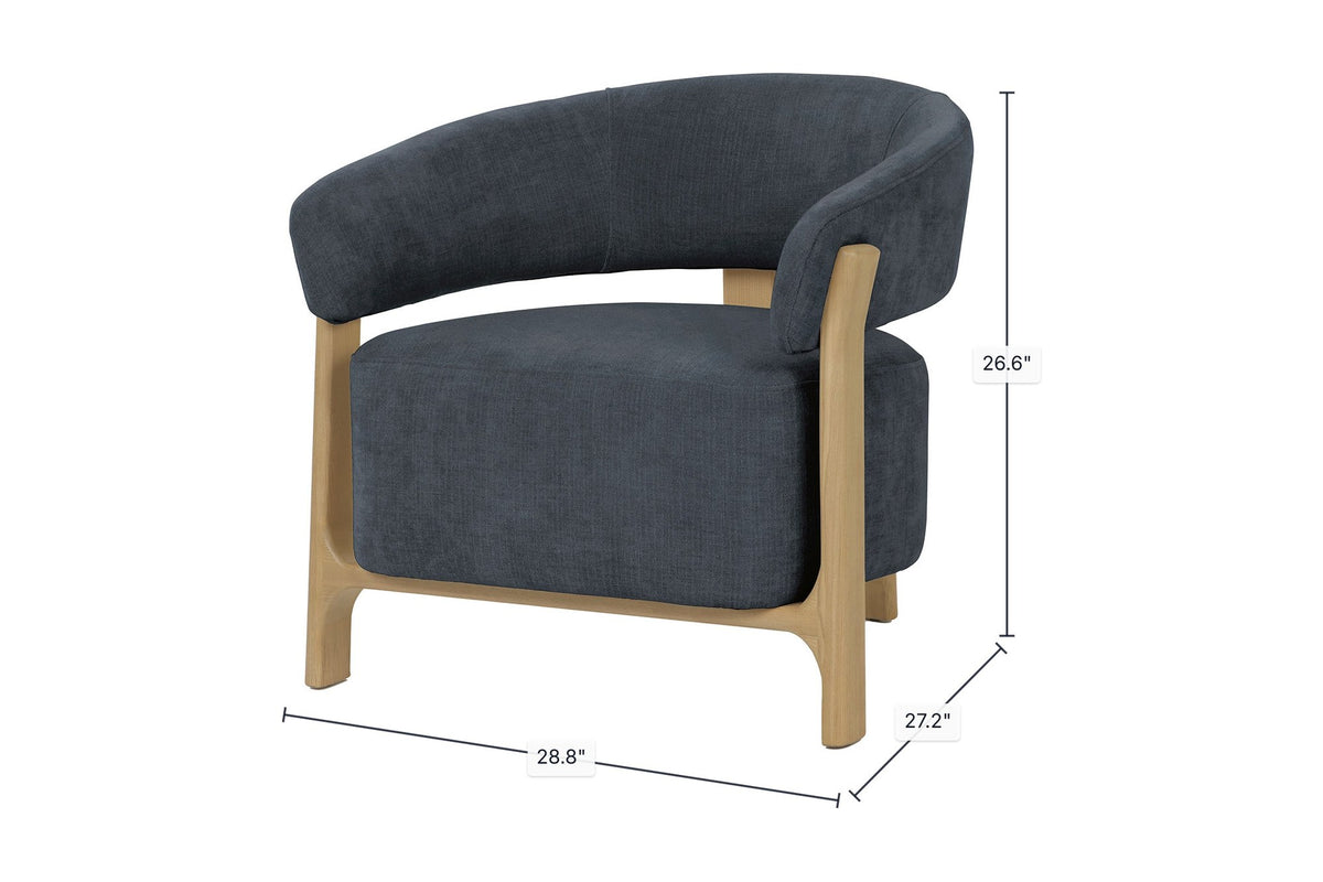 Willoughby club chair dimensions: 28.8 in wide, 27.2 in deep, 26.6 in high