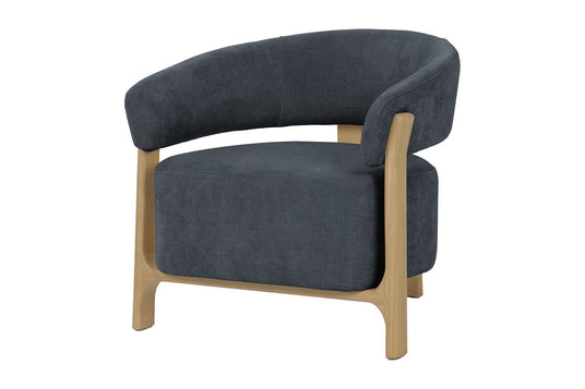 Willoughby Spruce Grey Chenille Club Chair - Sized for Smaller Rooms