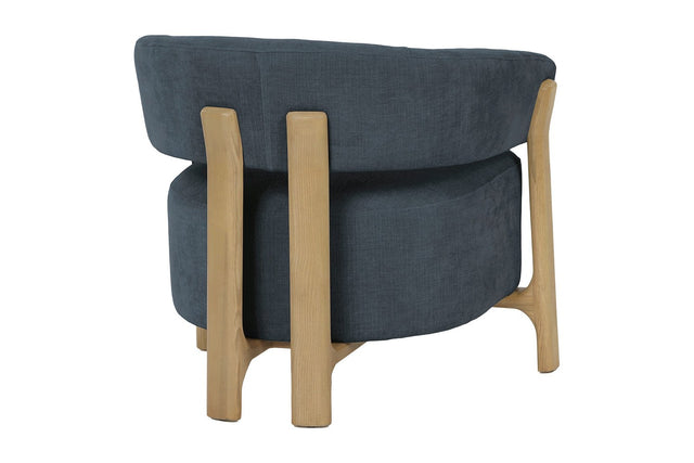 Willoughby Spruce Grey Chenille Club Chair - Exposed Solid Ash Frame