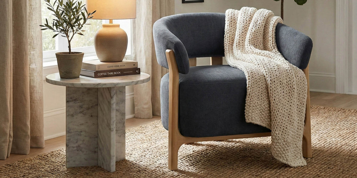 Willoughby Spruce Grey Chenille Club Chair