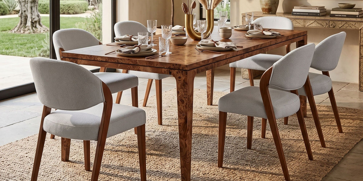 Winslow Dark Burl Veneer Dining Table