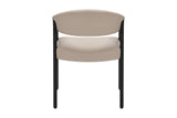 Yale dining armchair in mushroom faux leather, front view