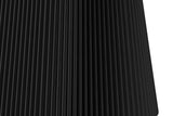 Close-up of the reeded pedestal base on the Yale black dining table