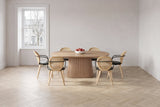 Yale 7-piece dining set in natural oak in a Kingston limestone house dining room with white plaster walls and a herringbone oak floor