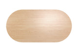 Top view of the Yale oval table showing natural oak veneer grain