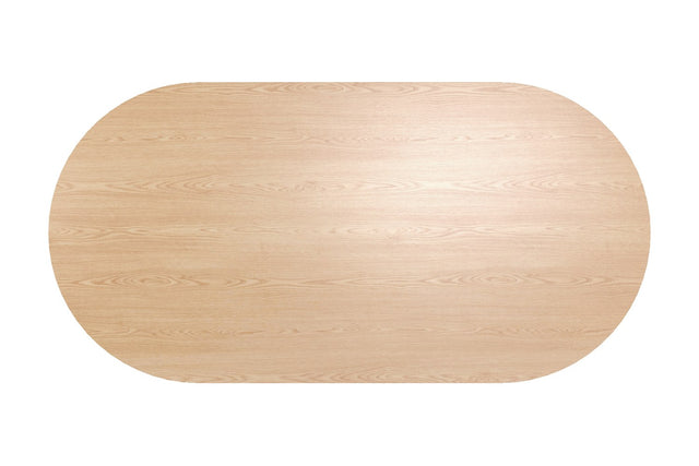 Yale Oak Veneer Oval Pedestal Dining Table - Natural Oak Veneer