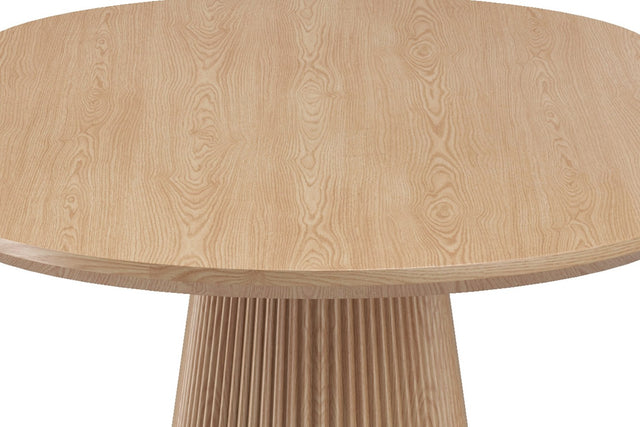 Yale Oak Veneer Oval Pedestal Dining Table - Reverse Bevel Edge