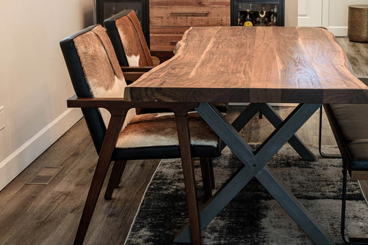 Yardley Goat Hair and Leather Accent Chair - At the Table or Window