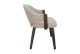 Zane dining armchair, side view showing the bentwood arm