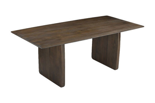 Zane Solid Mango Wood 7-Piece Dining Set - Curves From Top to Floor