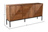 Zephyr sideboard dimensions: 67 in wide, 14 in deep, 33 in high