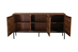 Zephyr sideboard with doors open, showing three shelved compartments