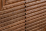 Close-up of the angled fluting on Zephyr's mango wood doors