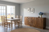 Zibello sideboard in Light Walnut against dove-grey limewash in a Pugwash house