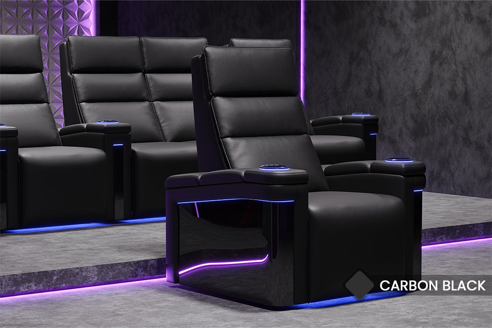 Valencia Monza Carbon Fiber Panel Leather Home Theater Seating