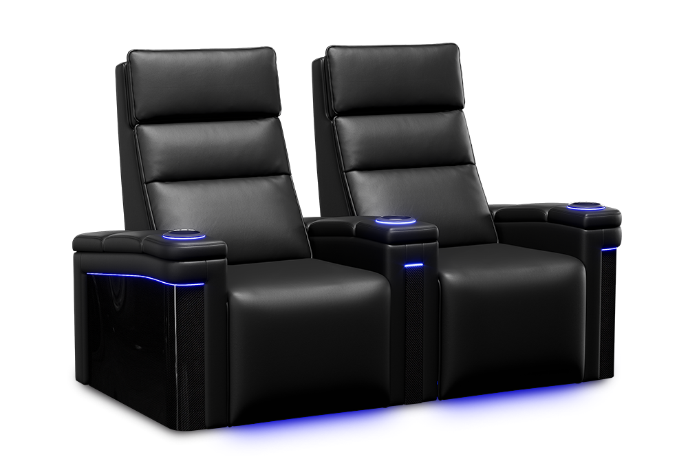 Valencia Monza Carbon Fiber Panel Leather Home Theater Seating