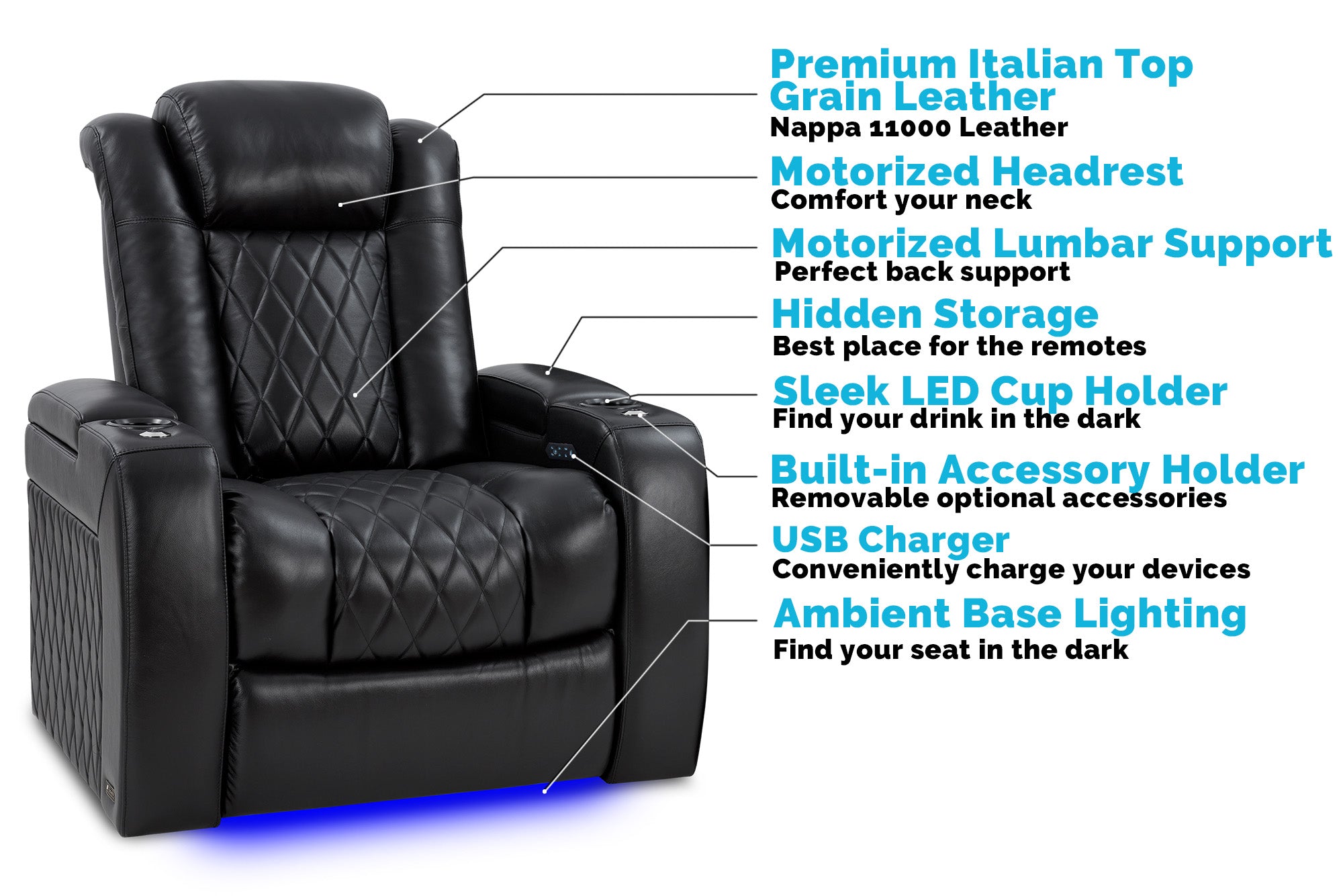 Valencia Tuscany XL Big and Tall Leather Home Theater Seating