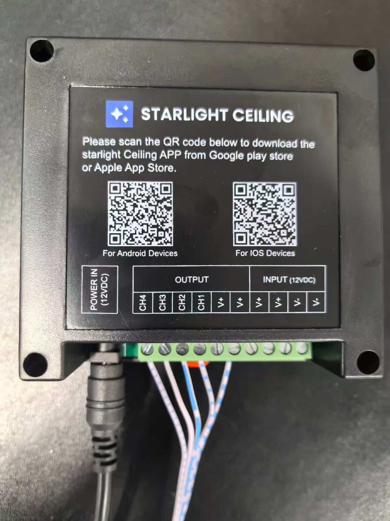 Standard five-wire controller connection with labeled output terminals