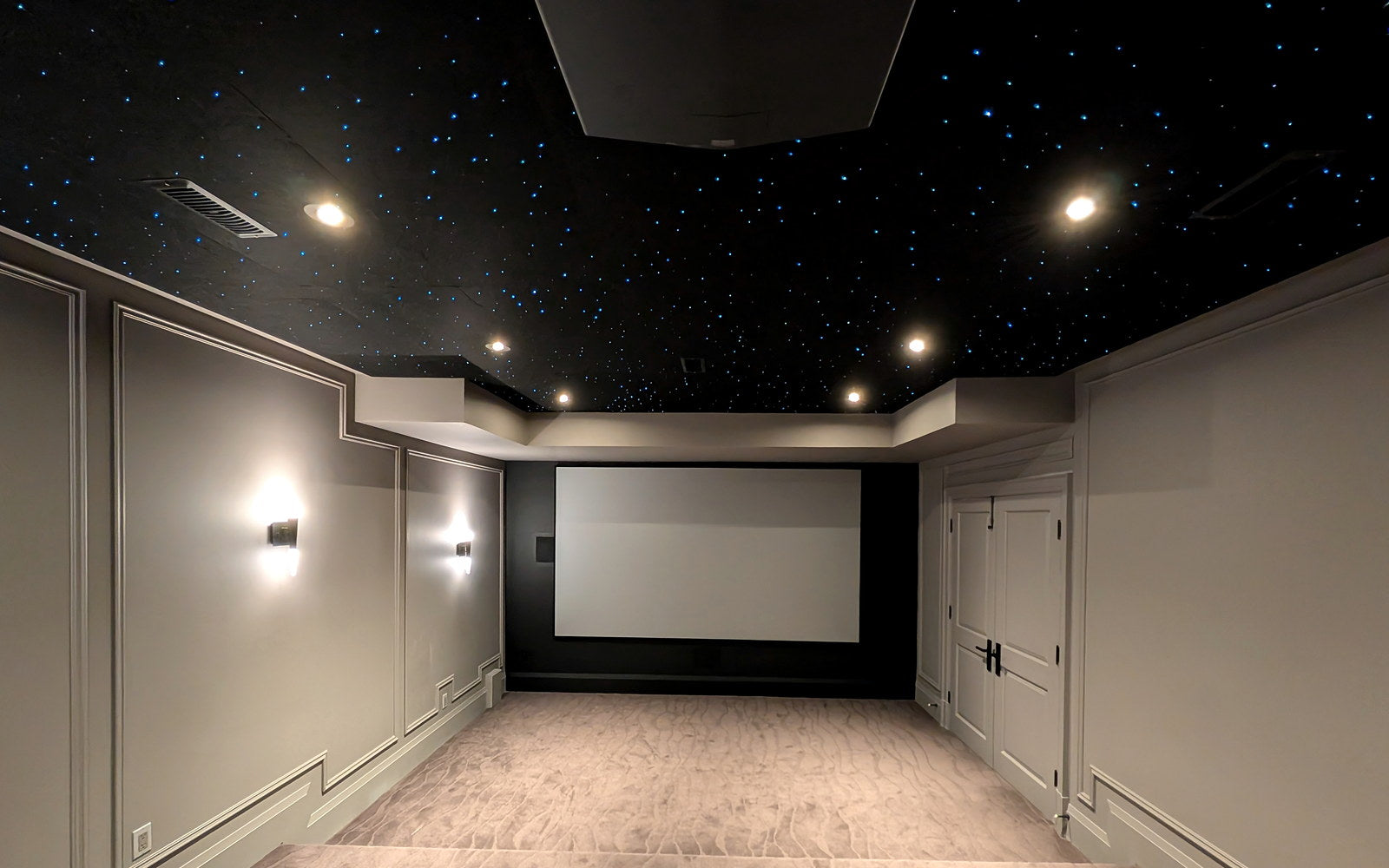 Wide view of a finished Starlight Ceiling room